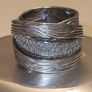 Effy Collection Sterling Silver Diamond Wrap (1/3 ct. t.w.) Ring, Size 8